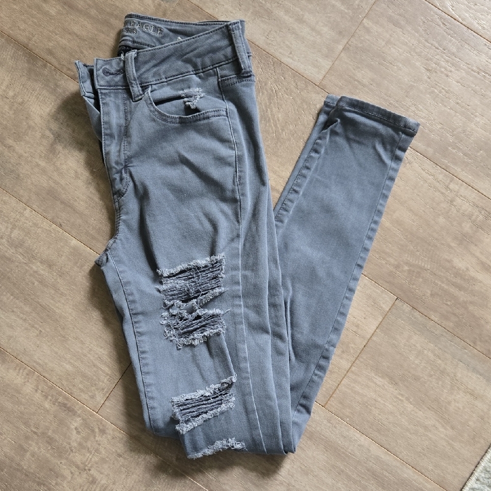 American Eagle Outfitters Gray Skinny Jeans